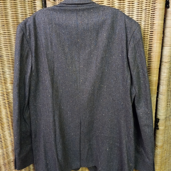 CHRISTIAN Brothers Sports Jacket Blazer Gray Speckled Wool Herringbone Tweed 46L - Picture 2 of 12